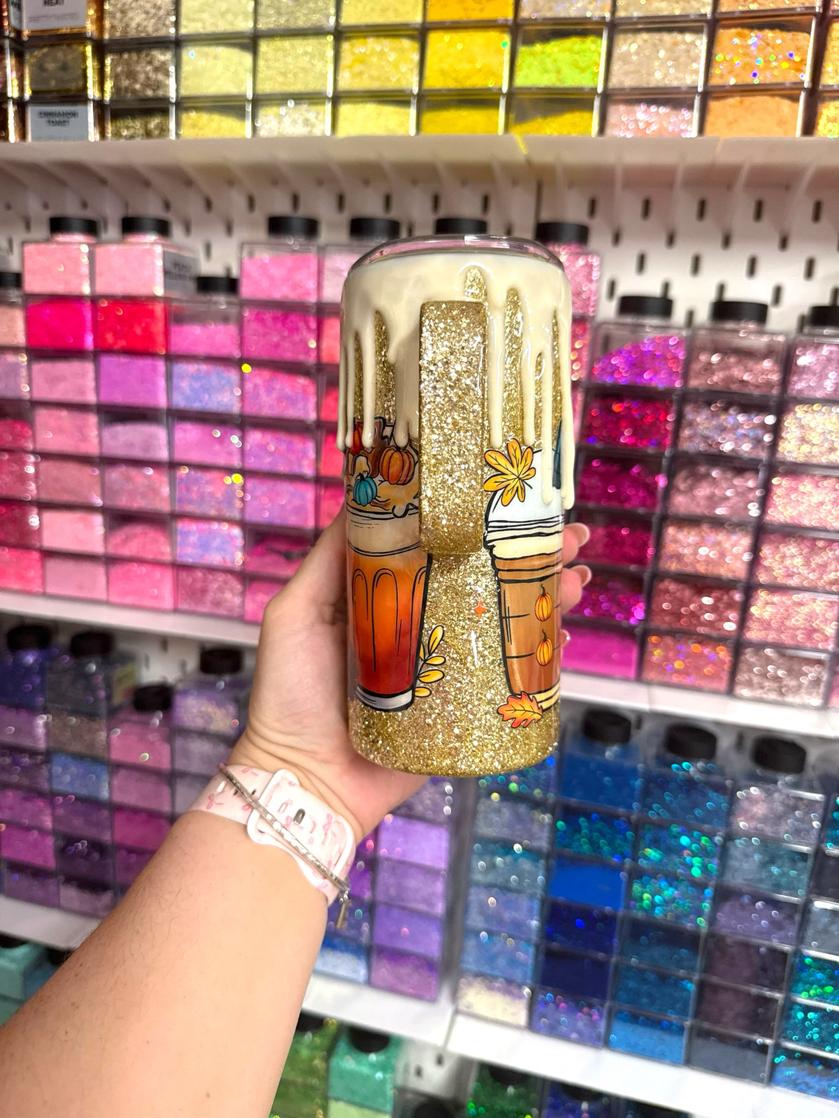 Pumpkin Spice Glitter Resin Desk Coffee Mug | 600ml