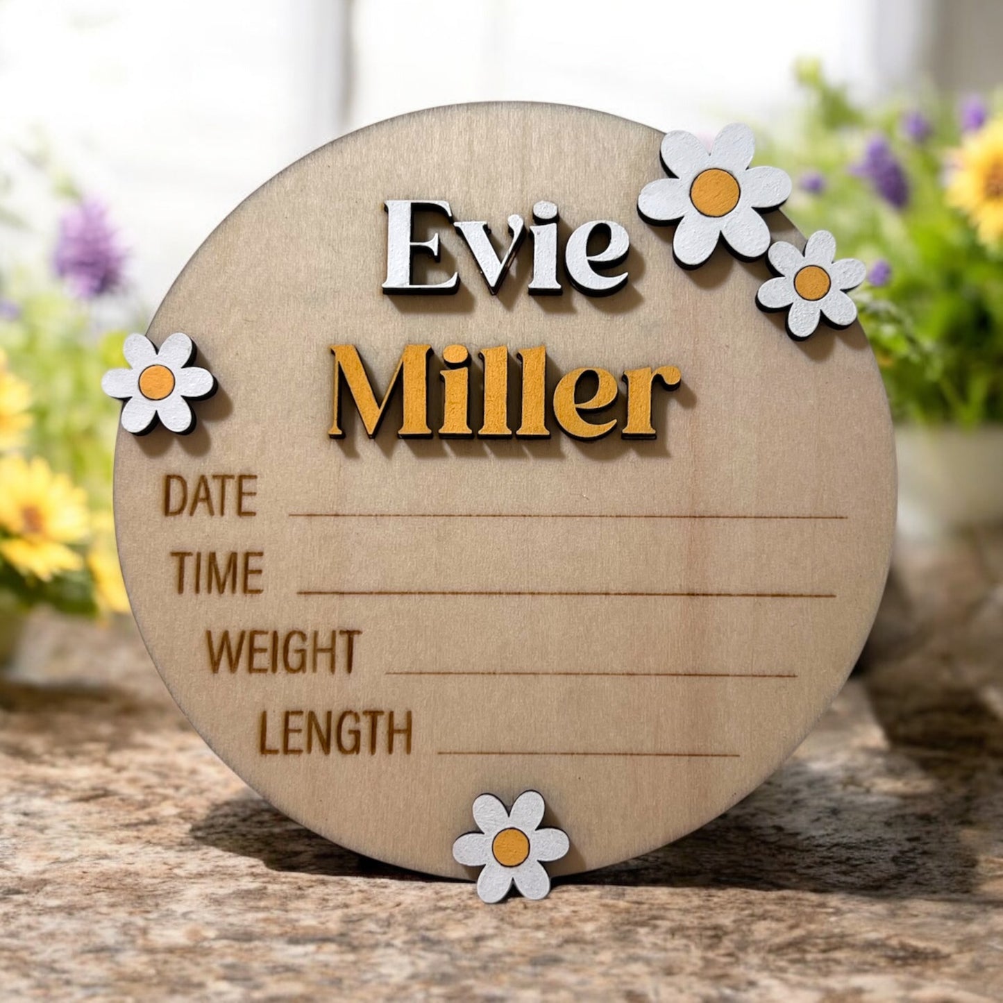 Daisy Birth Stats Sign