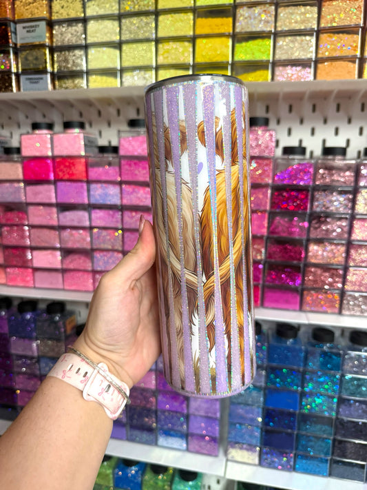 Highland Cows & Sunflowers 30oz Stainless Steel Glitter Resin Tumbler