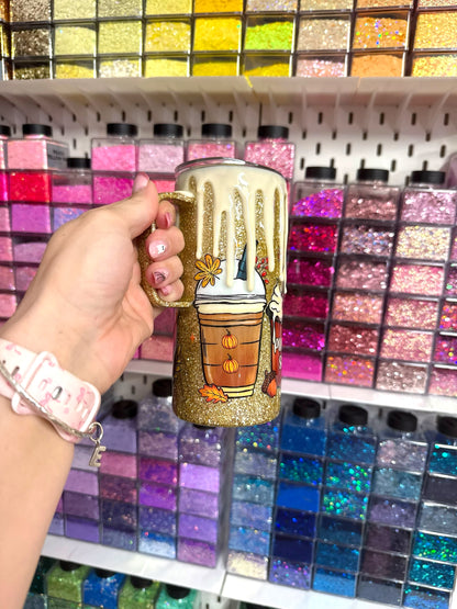 Pumpkin Spice Glitter Resin Desk Coffee Mug | 600ml
