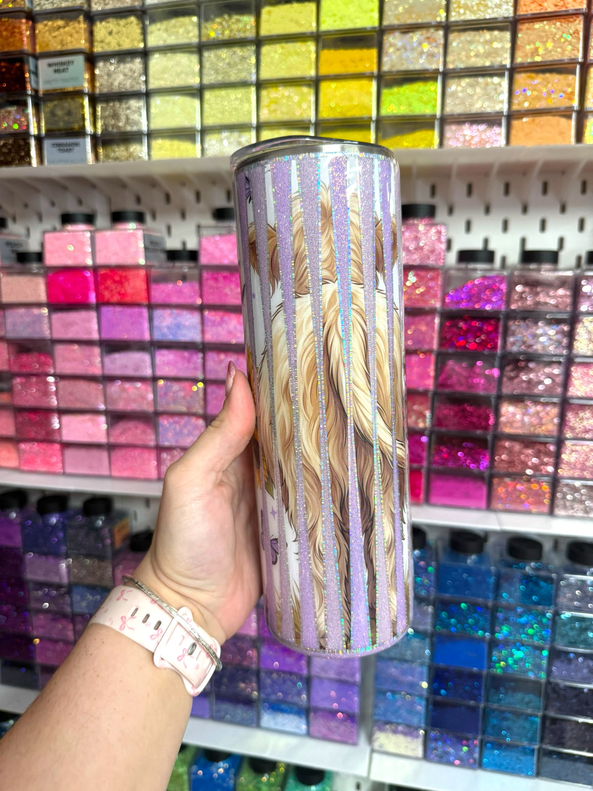 Highland Cows & Sunflowers 30oz Stainless Steel Glitter Resin Tumbler
