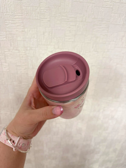 Pink Gingerbread Bakery Stainless Steel Resin Travel Coffee Mug