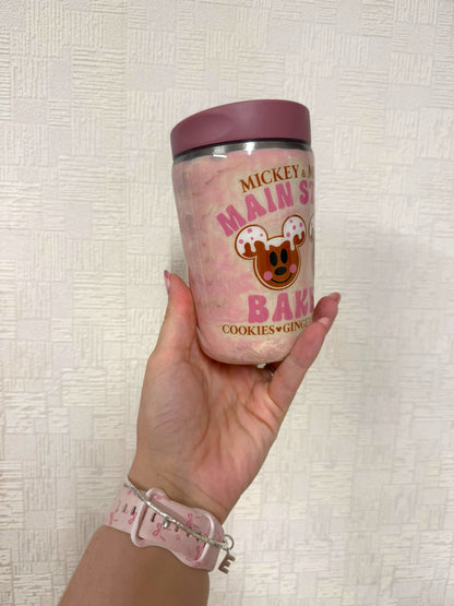 Pink Gingerbread Bakery Stainless Steel Resin Travel Coffee Mug