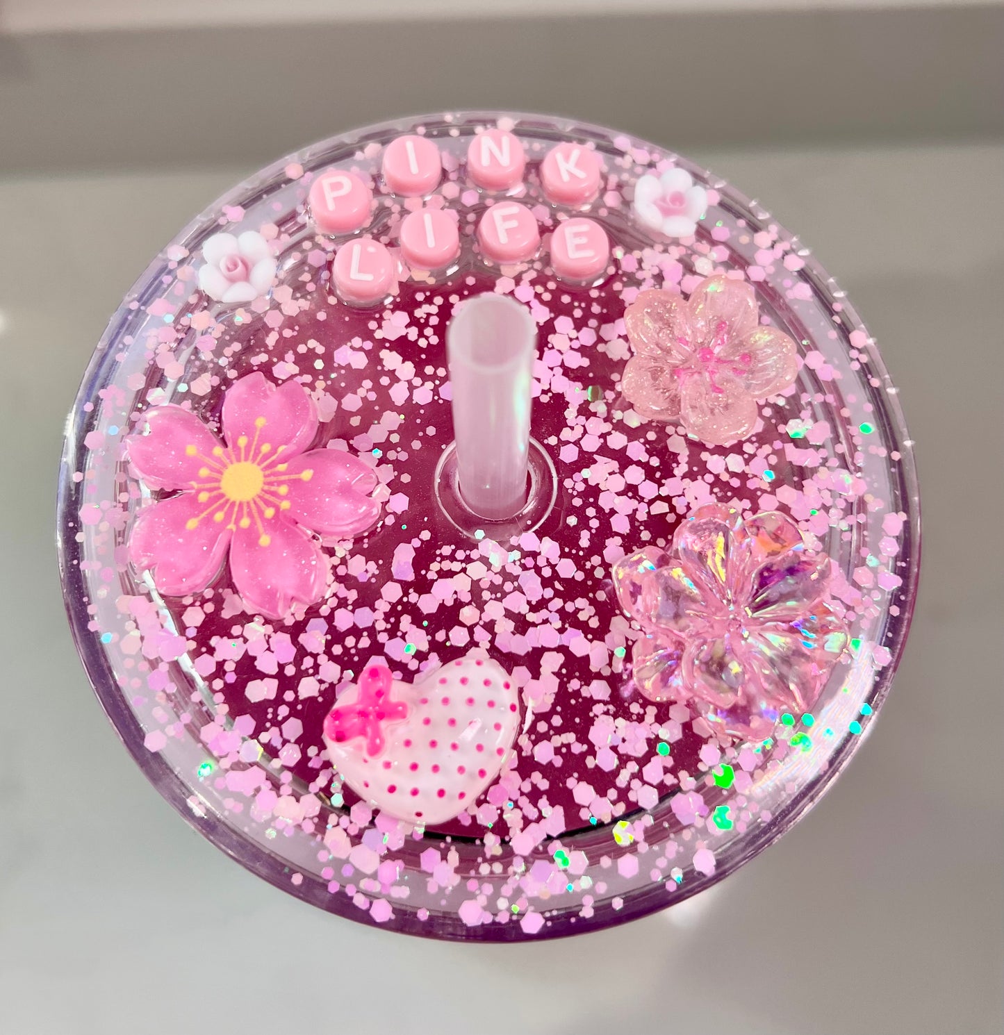 Manifest Pink Rhinestone Tumbler