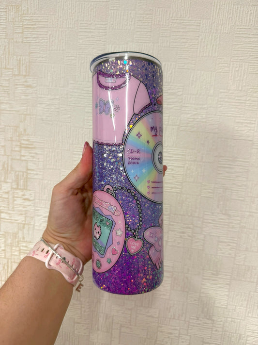 Y2K Nostalgia 30oz Stainless Steel Glitter Resin Tumbler