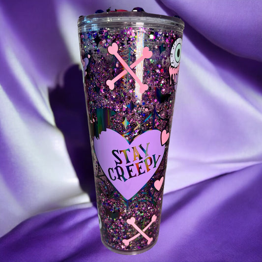Stay Creepy Snowglobe Tumbler