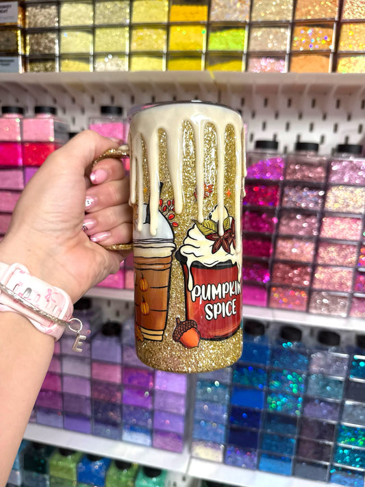 Pumpkin Spice Glitter Resin Desk Coffee Mug | 600ml