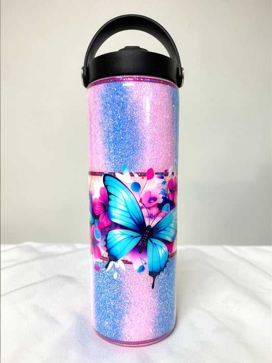 20oz Pink & Blue Floral