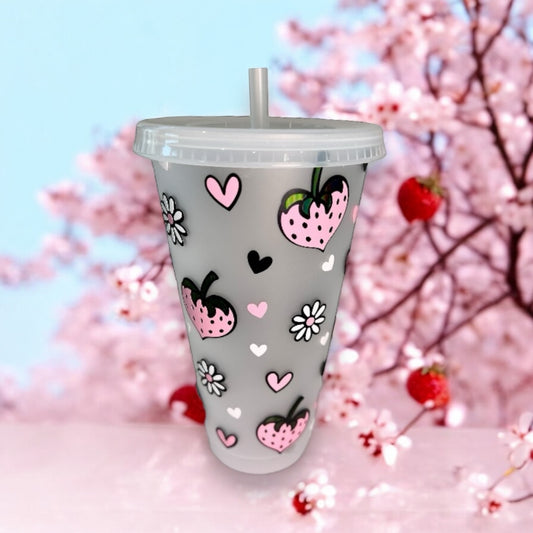 Strawberry Hearts Cold Cup