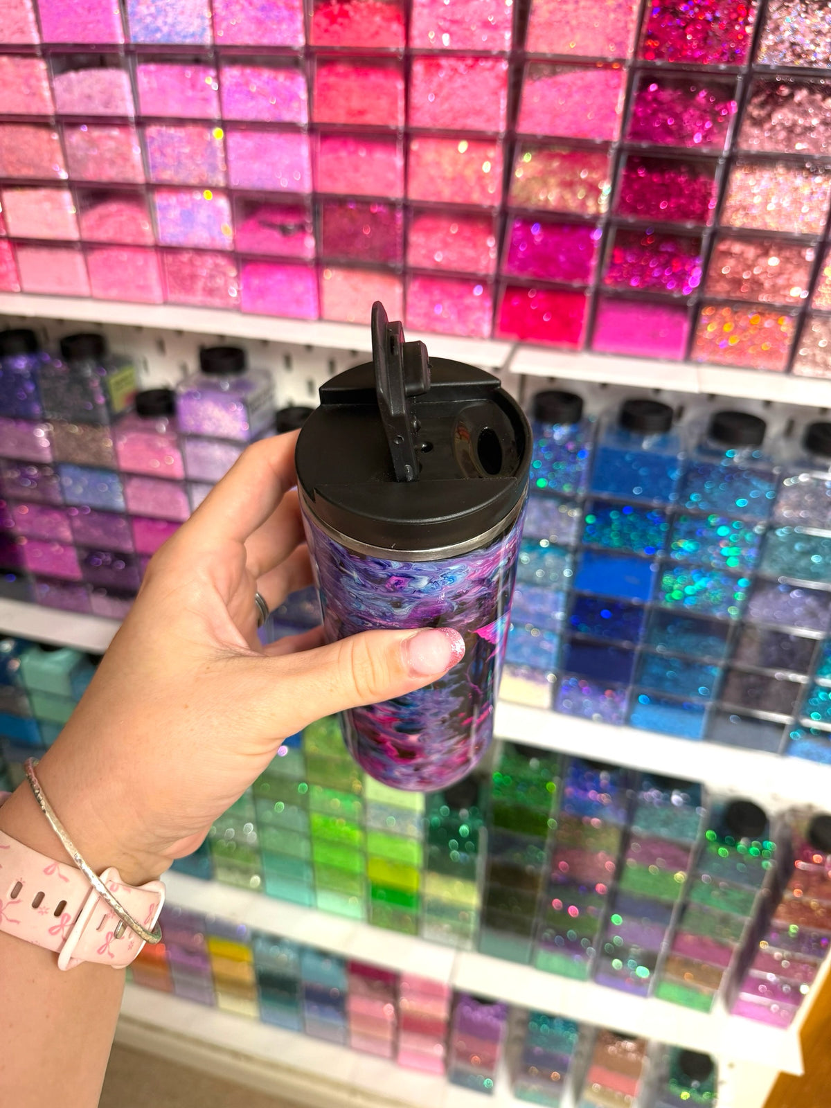 Pink Moon Fairy 500ml Stainless Steel Resin Travel Mug