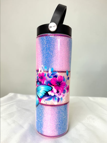 20oz Pink & Blue Floral