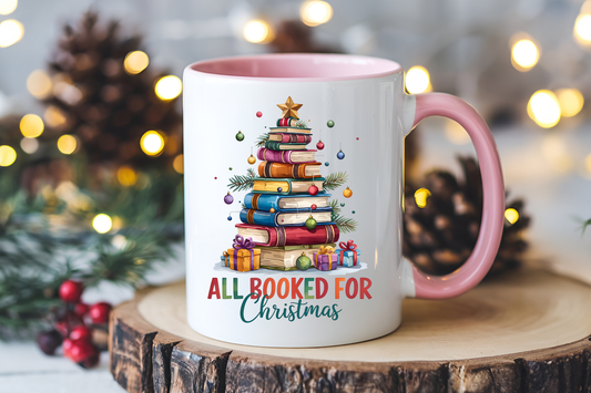 All Booked for Christmas Mug