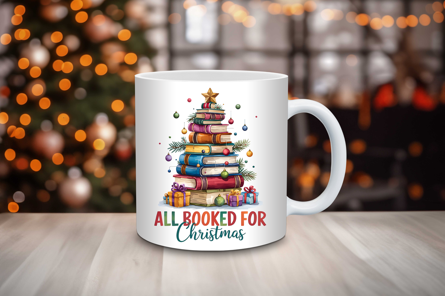 All Booked for Christmas Mug