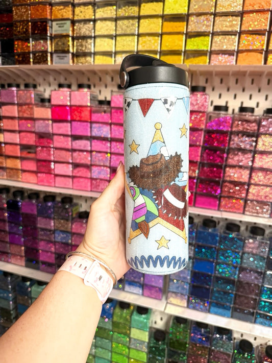 Cowboy & Space Adventure 20oz Stainless Steel Resin Water Bottle