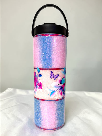 20oz Pink & Blue Floral