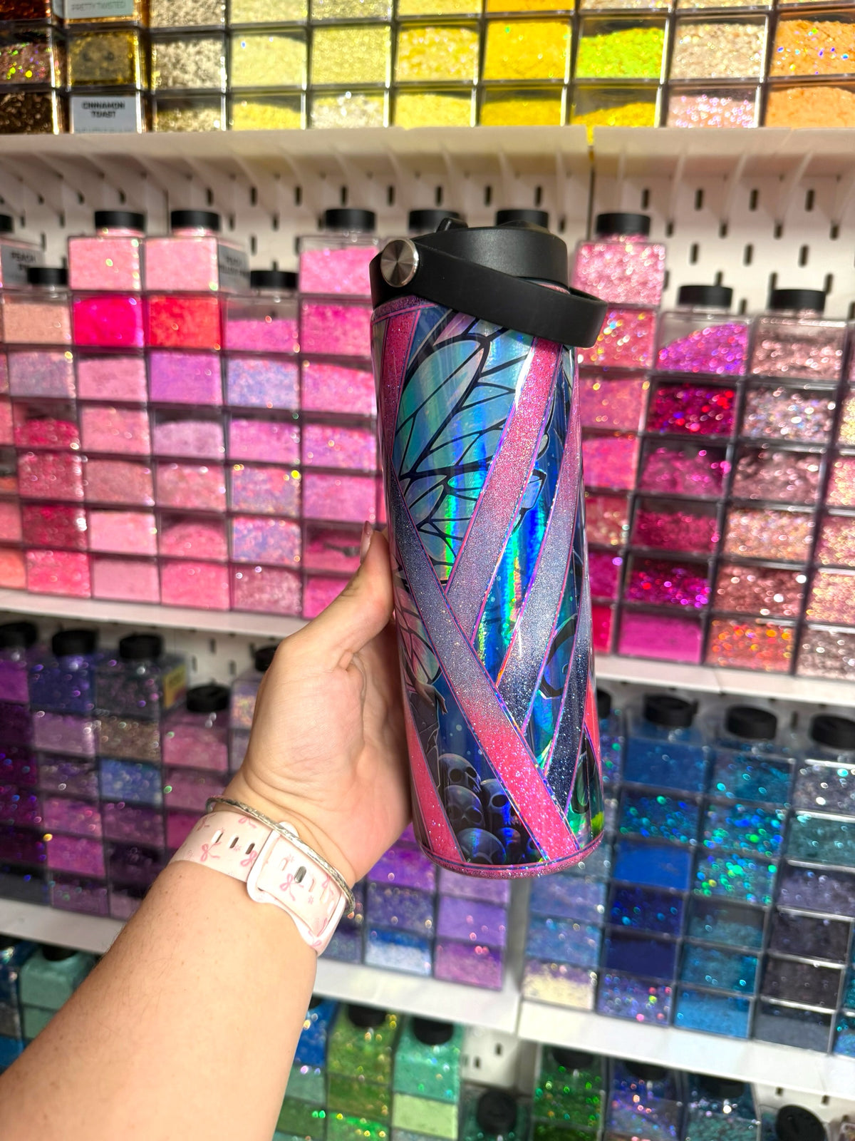 Holographic Dark Fairy 20oz Stainless Steel Resin Water Bottle