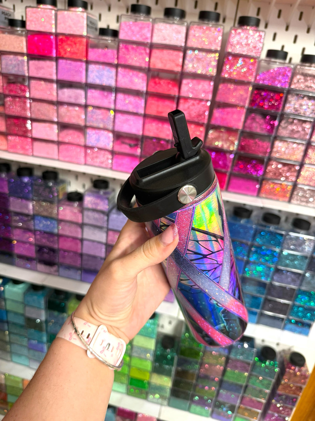 Holographic Dark Fairy 20oz Stainless Steel Resin Water Bottle