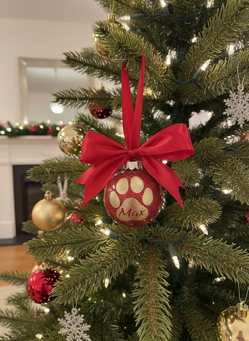 Personalised Paw Print Bauble