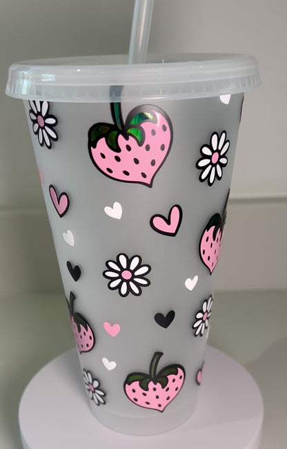 Strawberry Hearts Cold Cup