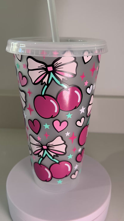 Cherry Bows Cold Cup