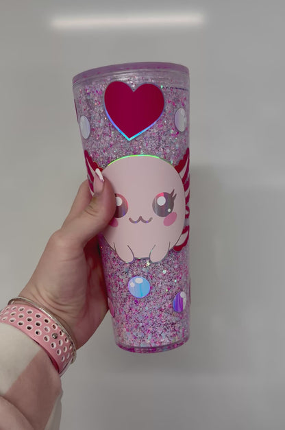 24oz Bubbles Snowglobe Tumbler