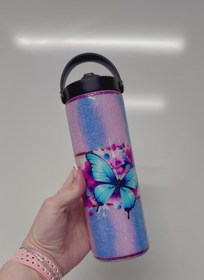 20oz Pink & Blue Floral