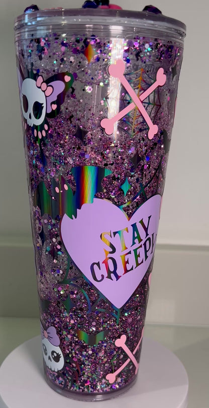 Stay Creepy Snowglobe Tumbler